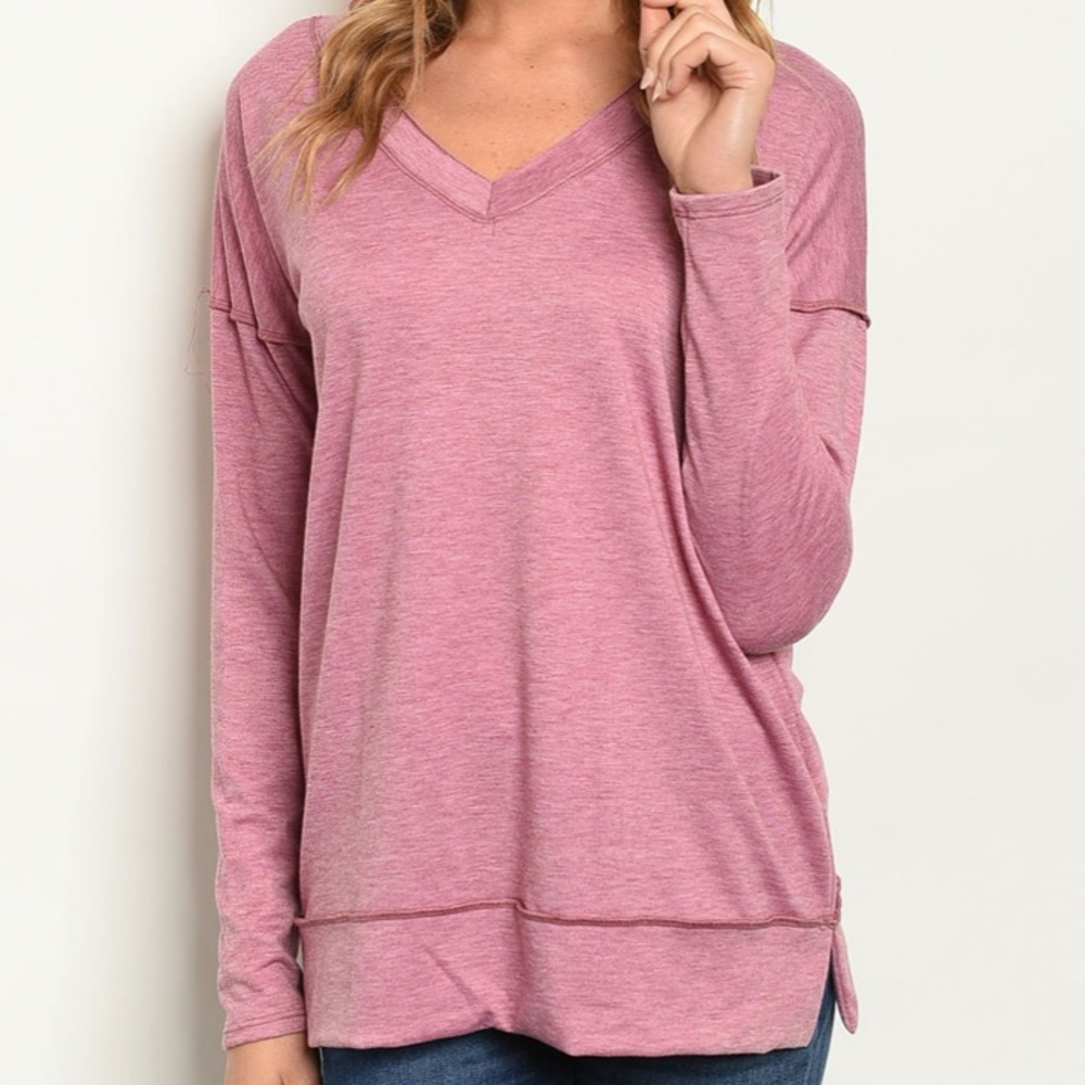 Vintage Pink V Neck Oversized Soft Sweater size S - Picture 7 of 8